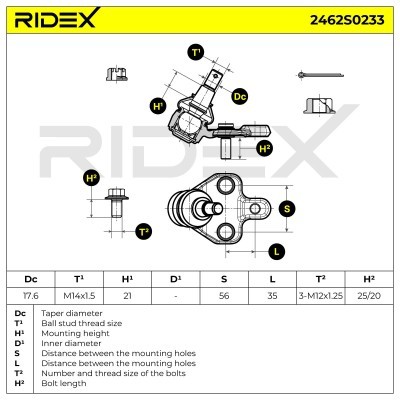 Traggelenk RIDEX 2462S0233 2462S0233 - foto 6