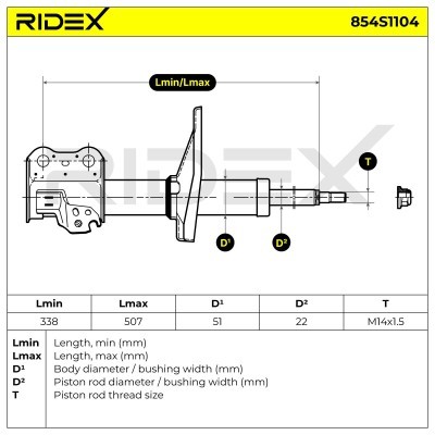 Stoßdämpfer RIDEX 854S1104 854S1104 - foto 8