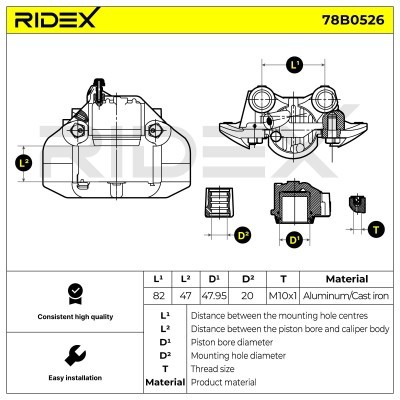Bremssattel RIDEX 78B0526 78B0526 - foto 4