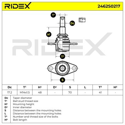 Traggelenk RIDEX 2462S0217 2462S0217 - foto 5