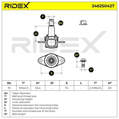 Traggelenk RIDEX 2462S0427 2462S0427 - foto 6