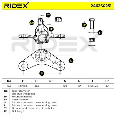 Traggelenk RIDEX 2462S0251 2462S0251 - foto 5