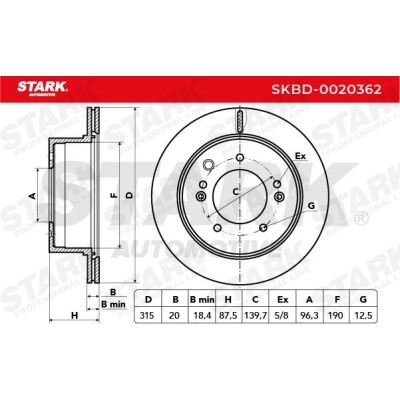 Bremsscheibe Stark SKBD-0020362 SKBD-0020362 - foto 4
