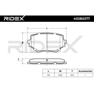Bremsbeläge Satz RIDEX 402B0277 402B0277 - foto 7
