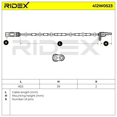 ABS Sensor RIDEX 412W0523 412W0523 - foto 6