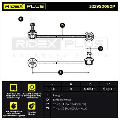 Stabilisator Stange RIDEX 3229S0080P 3229S0080P - foto 8