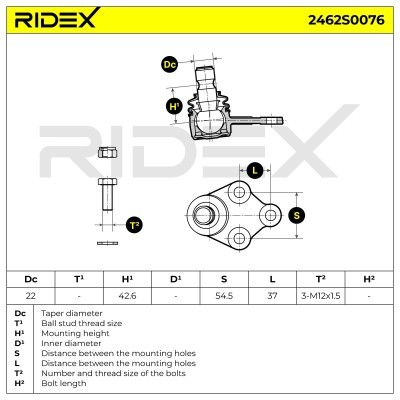 Traggelenk RIDEX 2462S0076 2462S0076 - foto 5