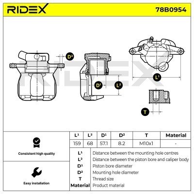 Bremssattel RIDEX 78B0954 78B0954 - foto 7