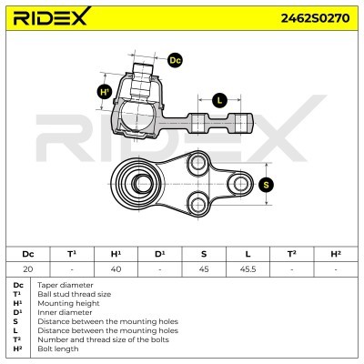 Traggelenk RIDEX 2462S0270 2462S0270 - foto 14