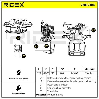 Bremssattel RIDEX 78B2185 78B2185 - foto 6