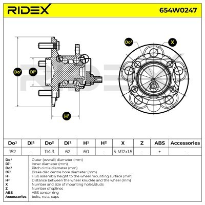 Radlager RIDEX 654W0247 654W0247 - foto 6