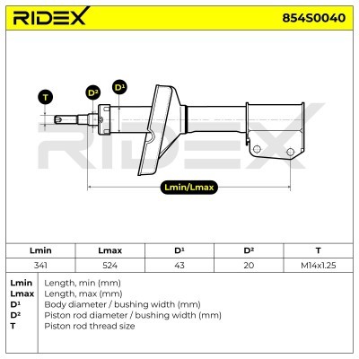 Stoßdämpfer RIDEX 854S0040 854S0040 - foto 9