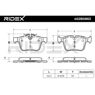 Bremsbeläge Satz RIDEX 402B0863 402B0863 - foto 6