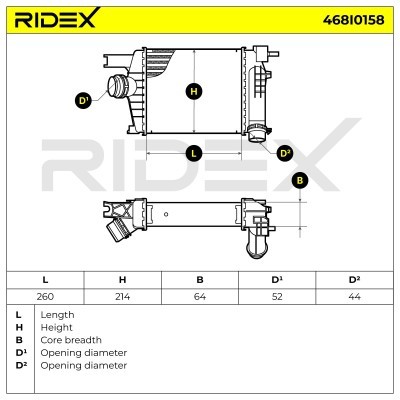 Ladeluftkühler RIDEX 468I0158 468I0158 - foto 7