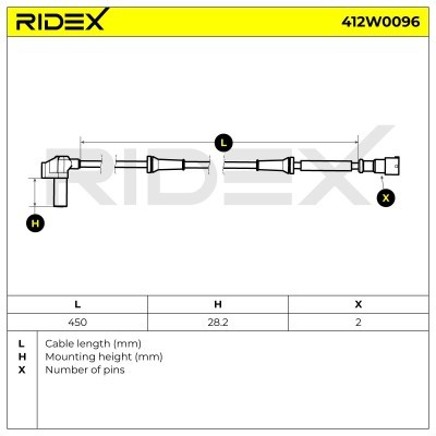 ABS Sensor RIDEX 412W0096 412W0096 - foto 3