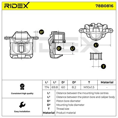 Bremssattel RIDEX 78B0816 78B0816 - foto 6