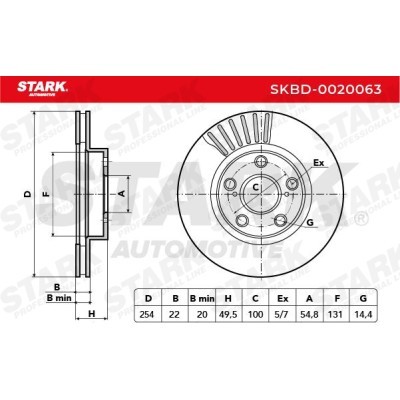 Bremsscheibe Stark SKBD-0020063 SKBD-0020063 - foto 5