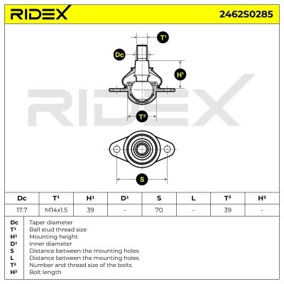 Traggelenk RIDEX 2462S0285 2462S0285 - foto 6