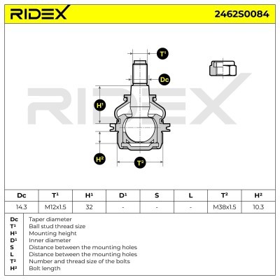Traggelenk RIDEX 2462S0084 2462S0084 - foto 7