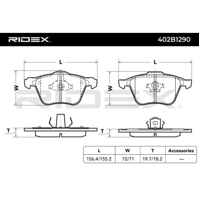 Bremsbeläge Satz RIDEX 402B1290 402B1290 - foto 6