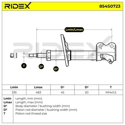 Stoßdämpfer RIDEX 854S0723 854S0723 - foto 8