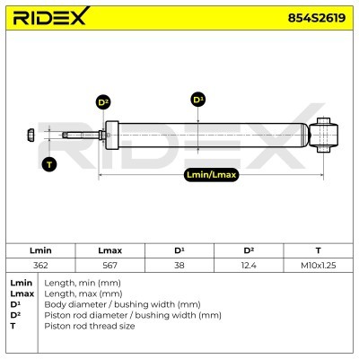 Stoßdämpfer RIDEX 854S2619 854S2619 - foto 8