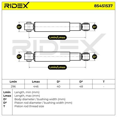Stoßdämpfer RIDEX 854S1537 854S1537 - foto 5