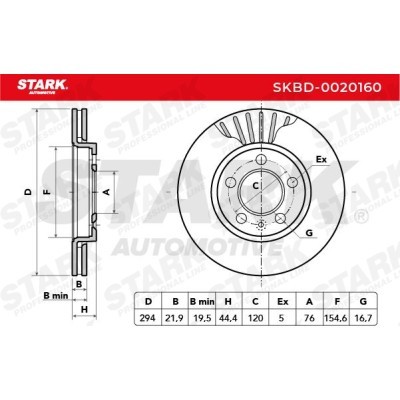 Bremsscheibe Stark SKBD-0020160 SKBD-0020160 - foto 7