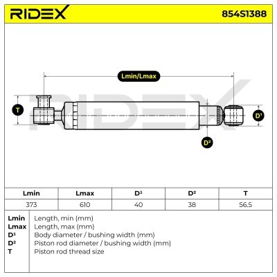 Stoßdämpfer RIDEX 854S1388 854S1388 - foto 5
