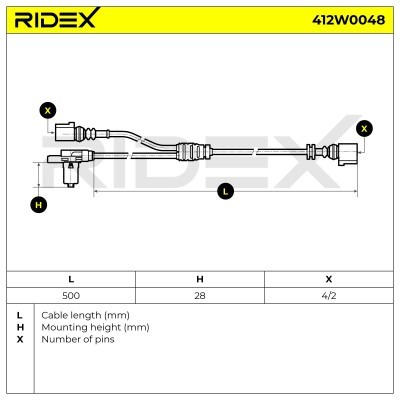 ABS Sensor RIDEX 412W0048 412W0048 - foto 6