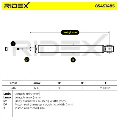 Stoßdämpfer RIDEX 854S1485 854S1485 - foto 8