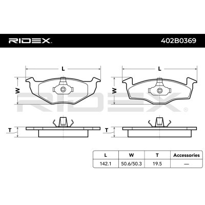 Bremsbeläge Satz RIDEX 402B0369 402B0369 - foto 6