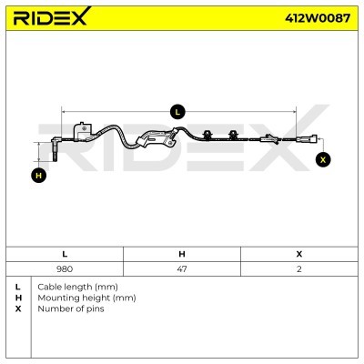 ABS Sensor RIDEX 412W0087 412W0087 - foto 7