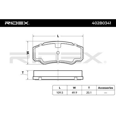 Bremsbeläge Satz RIDEX 402B0341 402B0341 - foto 8