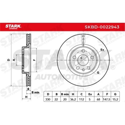 Bremsscheibe Stark SKBD-0022943 SKBD-0022943 - foto 3