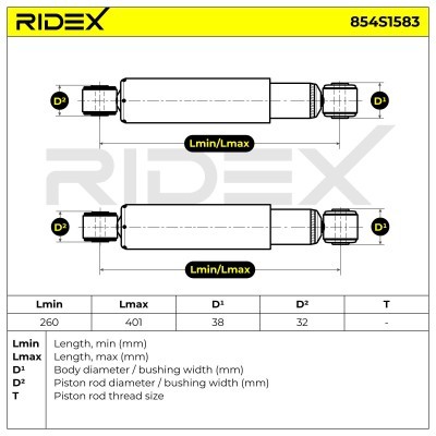 Stoßdämpfer RIDEX 854S1583 854S1583 - foto 5
