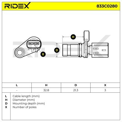 Impulsgeber, Kurbelwelle RIDEX 833C0280 833C0280 - foto 6