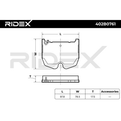 Bremsbeläge Satz RIDEX 402B0761 402B0761 - foto 8