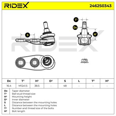 Traggelenk RIDEX 2462S0343 2462S0343 - foto 7