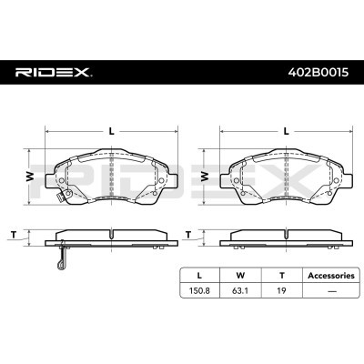 Bremsbeläge Satz RIDEX 402B0015 402B0015 - foto 3