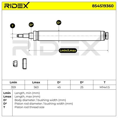 Stoßdämpfer RIDEX 854S19360 854S19360 - foto 8
