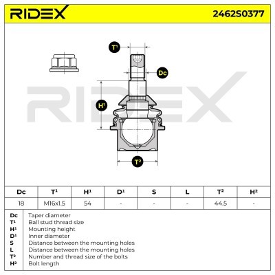 Traggelenk RIDEX 2462S0377 2462S0377 - foto 5