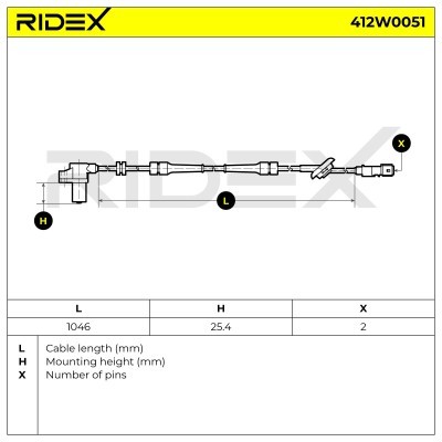 ABS Sensor RIDEX 412W0051 412W0051 - foto 5