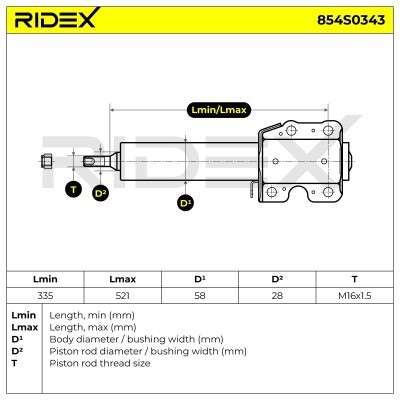 Stoßdämpfer RIDEX 854S0343 854S0343 - foto 3