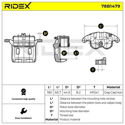 Bremssattel RIDEX 78B1479 78B1479 - foto 7