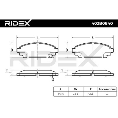 Bremsbeläge Satz RIDEX 402B0840 402B0840 - foto 10