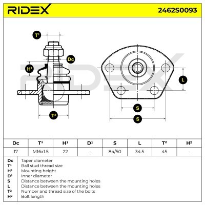 Traggelenk RIDEX 2462S0093 2462S0093 - foto 6