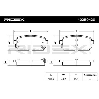 Bremsbeläge Satz RIDEX 402B0426 402B0426 - foto 7