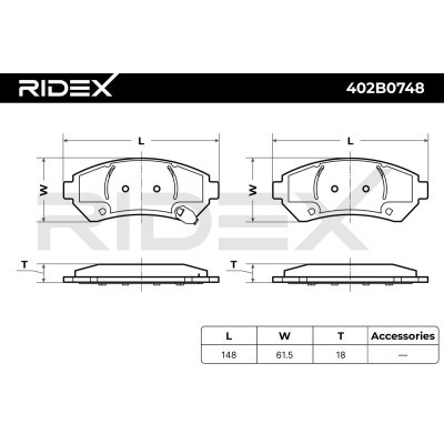Bremsbeläge Satz RIDEX 402B0748 402B0748 - foto 5