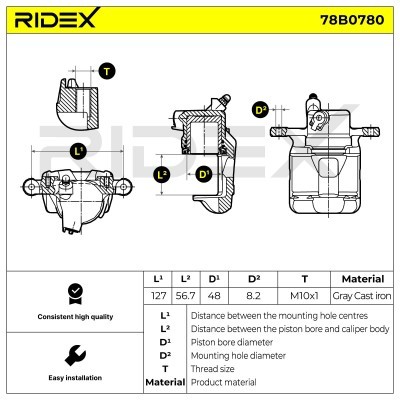 Bremssattel RIDEX 78B0780 78B0780 - foto 7